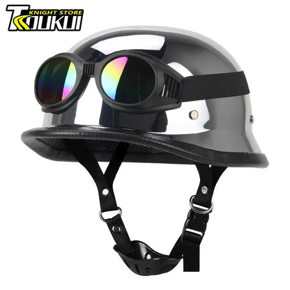 Motorcycle Helmet Fashion Capacete De Moto Retro Casco Moto German Vintage Moto Helmet DOT Certification Half Helmet Men Women