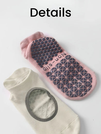 2/6 Pairs Women's Short Open Instep Yoga Socks Indoor Non-slip Floor Socks Adult Pilates Sports Socks