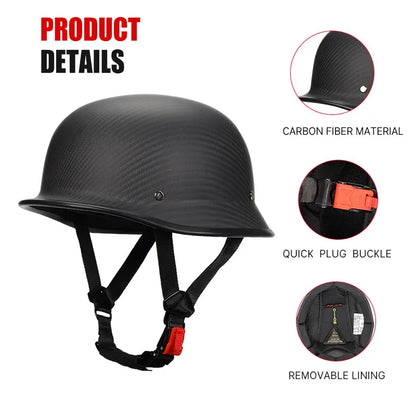 Newest Trend Motocycle Helmets Carbon Fiber Half Face Helmet Ultra Lightweight Carbon Shell Safety Cap DOT Approved 1/2 Helmet