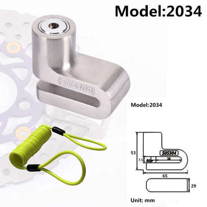 Falante Stainless Steel 304 Material Motorcycle Roulette Lock Bicycle Mountain bike stroller Scooter brake Disc Lock 2032 2034