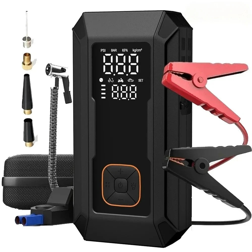 YINGBOOST Car Jump Starter with Air Pump Peak 5000A Booster &150PSI Tire Inflator with DC Power Cord Power Bank 400LM LED Light