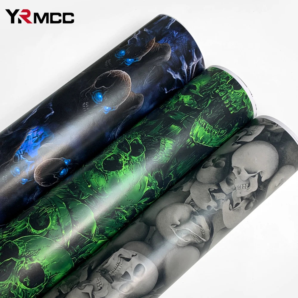 Graffiti Vinyl Wrap Car Wraps Personality Vinyl Paper for Car Wrapping Film Skull Pattern Auto Outdoor Accessories Body Covering