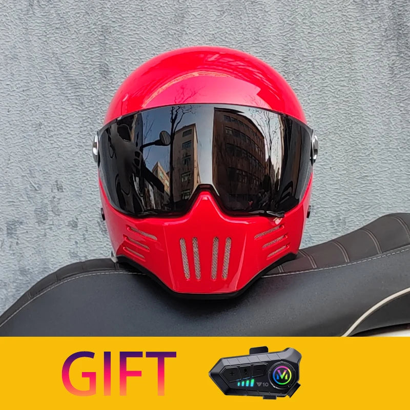 Retro motorcycle helmet Casco cruising motorcycle rider modular helmet full helmet with Bluetooth earphones included ORZ-728