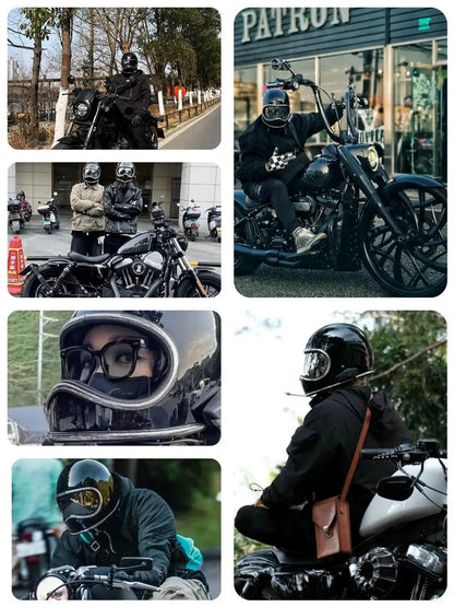 HOT Korea Japan Style Moto Helmet Fiberglass Shell Moto Helmet DAVID 2 Series Rider Gears Vintage Capacetes Cascos Para Moto