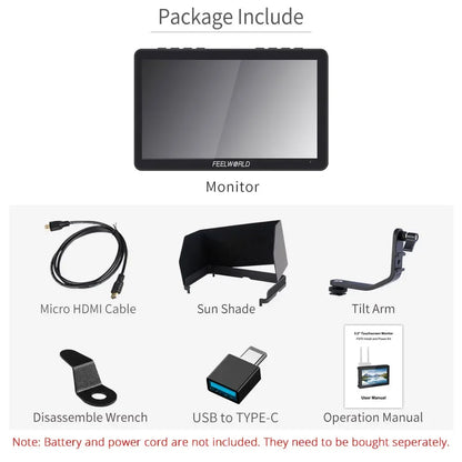 FEELWORLD F5 PRO V4 6" 3D LUT Touchscreen Monitor 4K HDMI I/O High-Res Rec.709 Aux Power Multiple Mounting Options