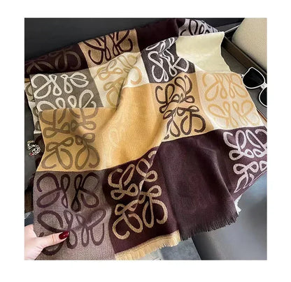 New Korean Version of The Fashion Hair Scarf Senior Sense Office Thick Warm Shawl for Both Casual and Versatile Bib
