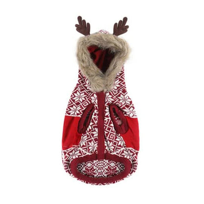 Benepaw Christmas Dog Sweater Winter Warm Reindeer Hooded Knitted Pullover Cat Puppy Clothing Pet Clothes For Small Medium Dogs