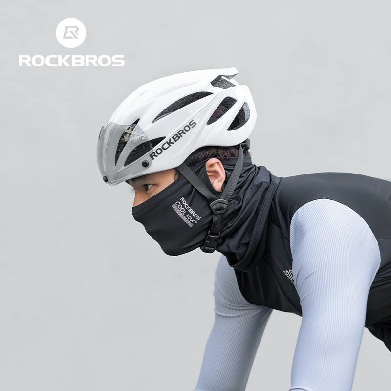 ROCKBROS Ice Silk Cycling Face Mask Summer Anti-UV Quick Dry Breathable Bike Scarf Mask  Fishing Riding Bandana Face Neck Cover