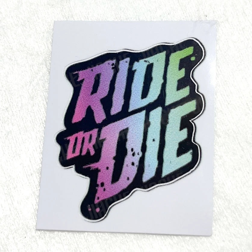 1PC RIDE or DIE Bicycle Frame Stickers DIY Mountain Bike Waterproof Vinyl Decals for Bicycle Decorative Motorcycle Trims