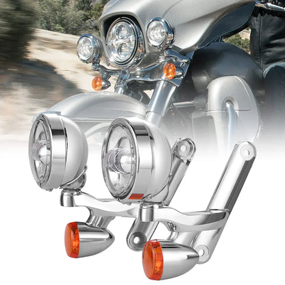 for Harl-ey Auxiliary Lighting Auxiliary Lighting Brackets Fog Light for Ha-rley Cvo Street Glide Flhx 2006-2020 Frame Parts