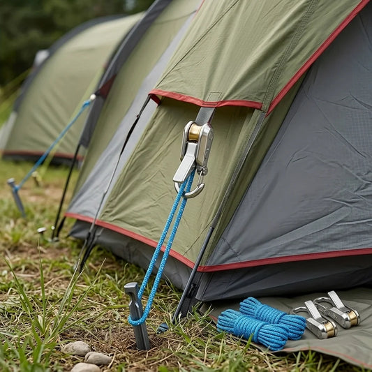 2-6 Set Rope Tying Tool and Tensioner with Roller Tensioner Retractable Buckle with Accessory Rope Suitable for Camping