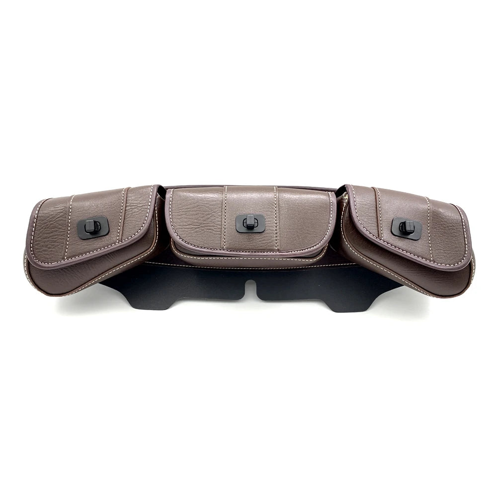 Motorcycle Windshield Bag Fairing Pouch 3 Pocket For Harley Electra Glide Street Glide Ultra Limited Tri Glide 1996-2013