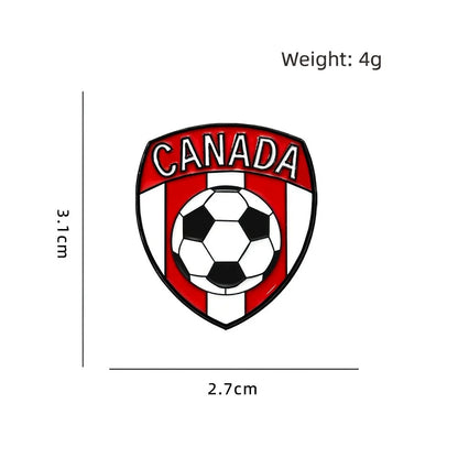 Sports Decoration Brooch Compact 2026  Souvenir Soccer Commemorative Brooch Delicate North America Football Pin