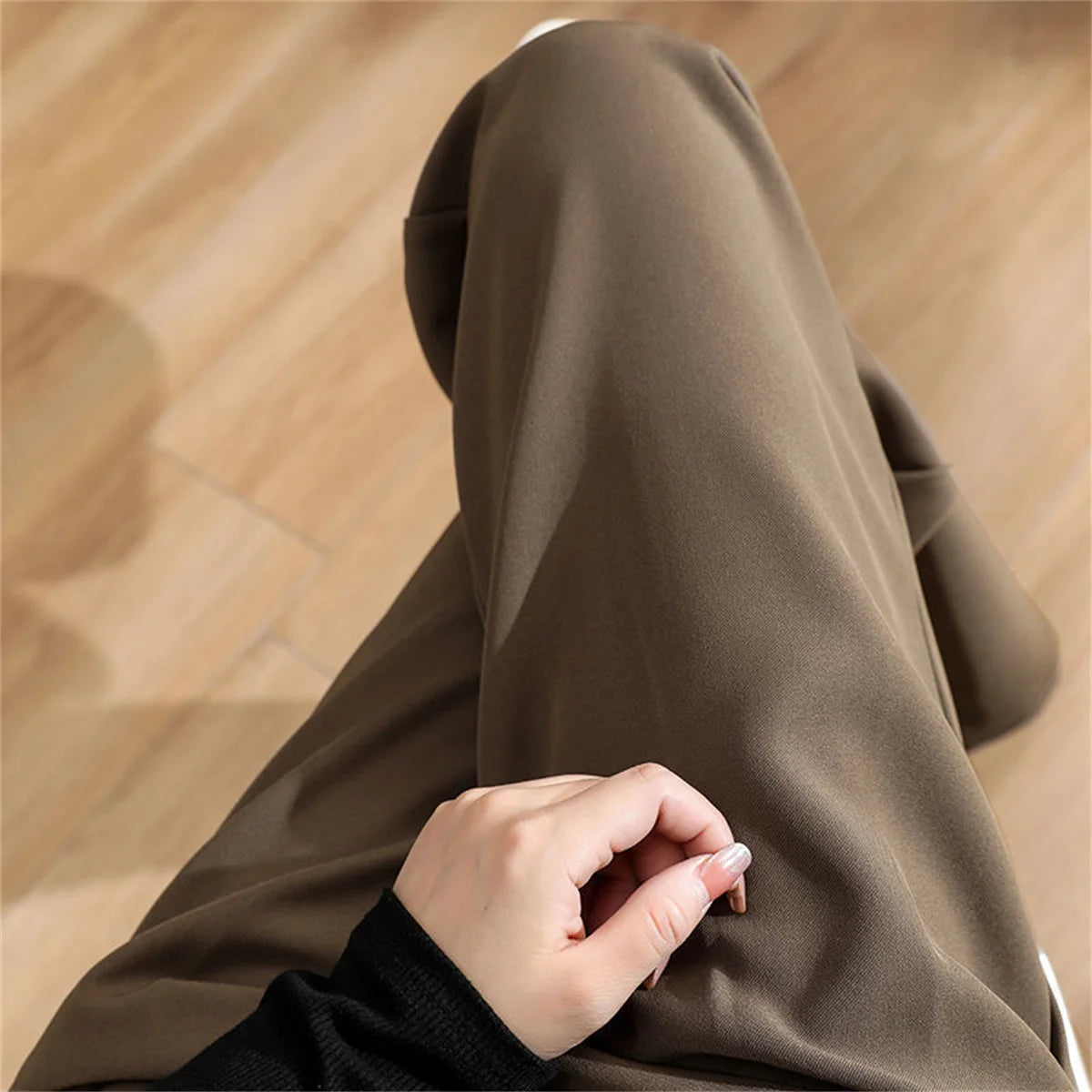 Fashion High Waist Wide Leg Pants Women Spring Fall Baggy Black Trouser Office Ladies Full Length Straight Suit Pant Outwear New