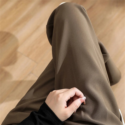 Fashion High Waist Wide Leg Pants Women Spring Fall Baggy Black Trouser Office Ladies Full Length Straight Suit Pant Outwear New