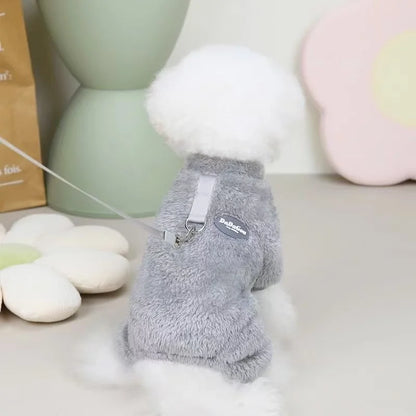 Thermal Fleece Dog Jumpsuit Pajamas Warm Puppy Kitten Sleepwear for Chihuahua Poodle Small Pets Soft Comfortable Pet Clothing