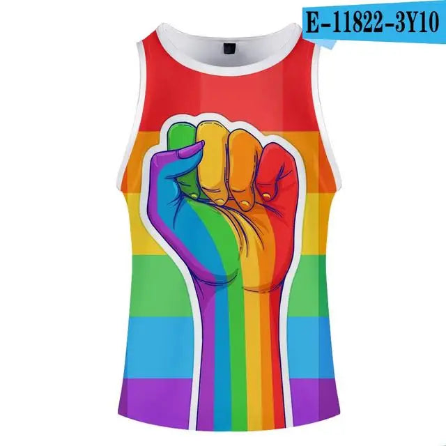 Pride LGBT fashion tank tops boy Gay Love Lesbian Rainbow Flag summer vest bodybuilding Sleeveless shirt fitness tank top men