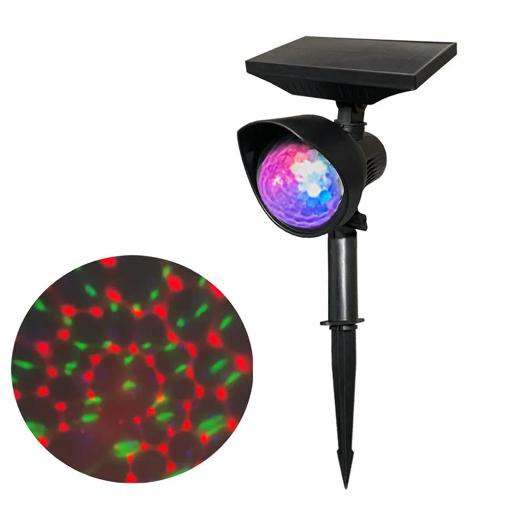 Outdoor Waterproof Solar Spotlights 3LED Colorful Rotatable Solar Projector Lawn Light Solar Landscape Disco Lights