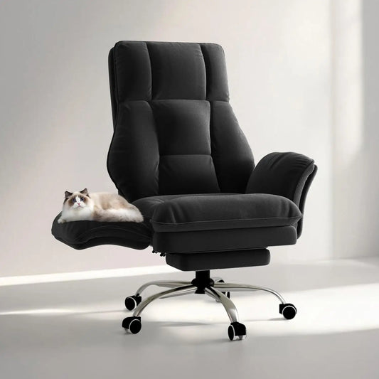 Big & Tall Executive Chair, Ergonomic Gaming Desk Chair with Footrest, Crystal Velvet Reclining Office Chair
