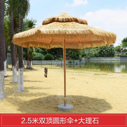 CL  shading thatch umbrella straw simulation straw umbrella courtyard agritainment B & B outdoor beach villa umbrella