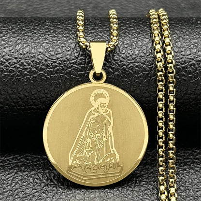 Christian God Jesus Medal Necklace for Women Men Stainless Steel Gold Silver Color Holy Pray Chain Jewelry colar masculino