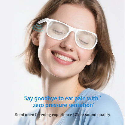 Smart Translator Glasses Headphones Bluetooth Wireless Earphones Anti-Blue Light Sunglasses Hi-Fi Audio Headset for Music Travel