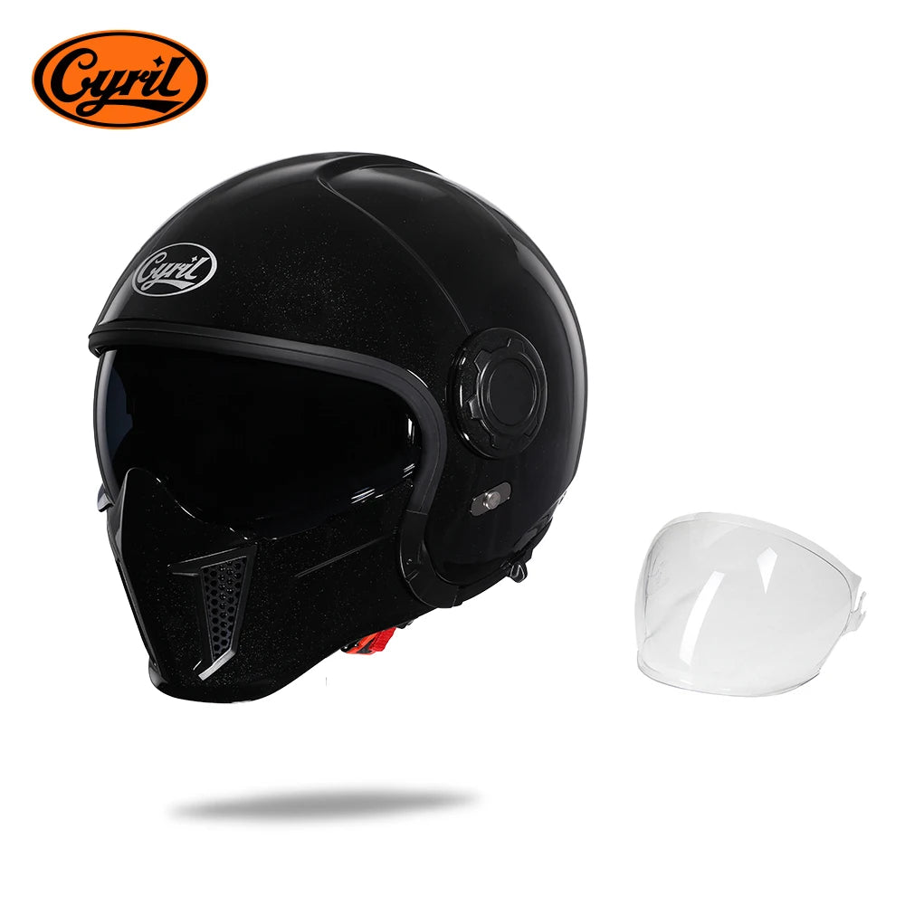 Full Face Open Face Motorcycle Helmet Double Lens Folding Modular Helmet Man Woman Retro Moto Integral Helmet