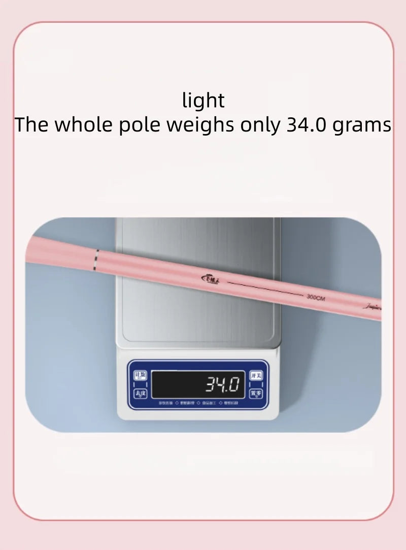 Pink Ultra Light Telescopic Fishing Rod 1.5-3 Meters Carbon Fiber Mini Handheld Fishing Rod Portable Children's Fishing Tool