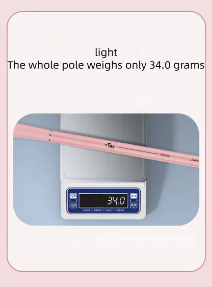 Pink Ultra Light Telescopic Fishing Rod 1.5-3 Meters Carbon Fiber Mini Handheld Fishing Rod Portable Children's Fishing Tool