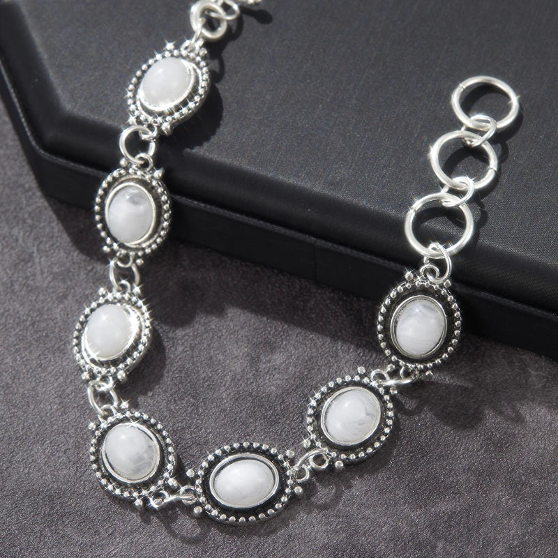 Natural Synthetic Oval Moonstone Adjustabl Bracelet Woman Man Wealthy Jewelry Luxury Elegant Romantic Simple Fine Jewelry Gifts