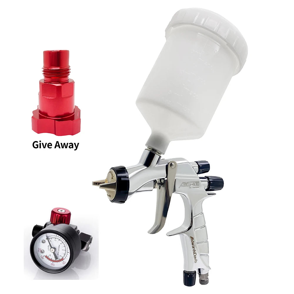 WS400 Pneumatic Spray Gun 1.3/1.4/1.7mm High Atomization Automotive Sheet Metal Paint Spray Gun Furniture Varnish Paint Spraying
