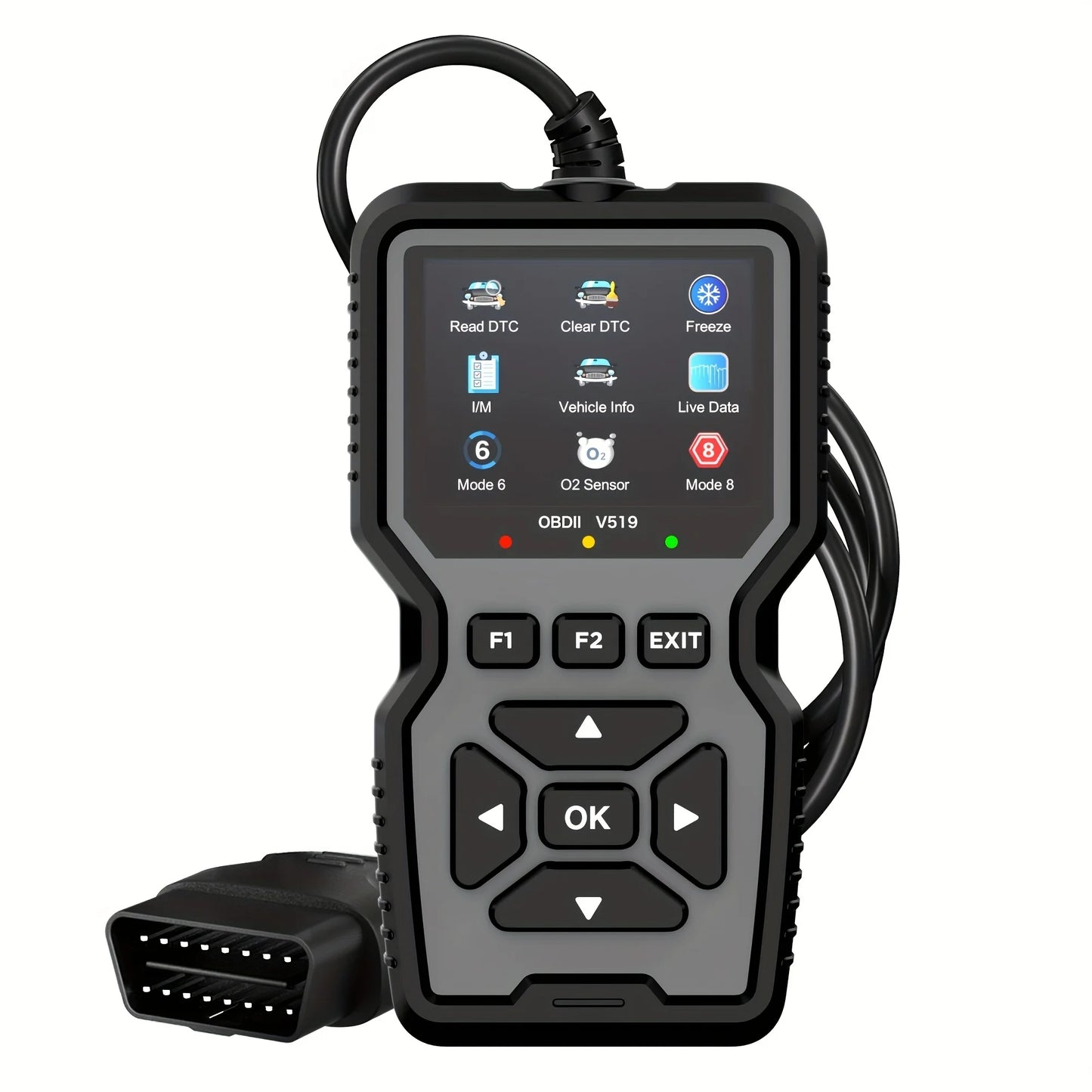 Professional Obd2 Diagnostic Tool Heavy Duty Vehicle Repair Tool - Code Reader/Resetter, Supports Real-Time Data Stream, No Battery Required, Compatible with Vehicles 1996 and up (Obdii/Eobd, Mode 6/8), Suitable for Mechanics