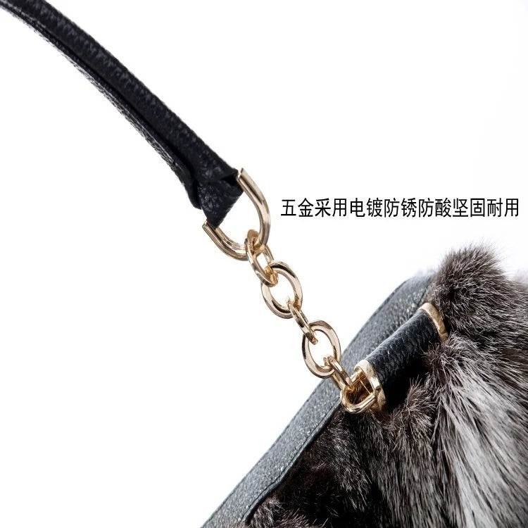 Winter Fox Fur Bag Women's Fur Bag Fashion Fur Handbag Ladies Bags Purses Women Shoulder Bag Real Silver Fox Fur Messenger Bags