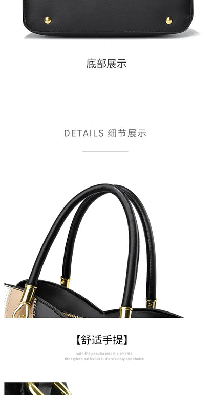 2024 New Three Color Combination Women's Handbag Large Capacity Soft Leather Shoulder Bag Fashion Elegant Women's Crossbody Bag