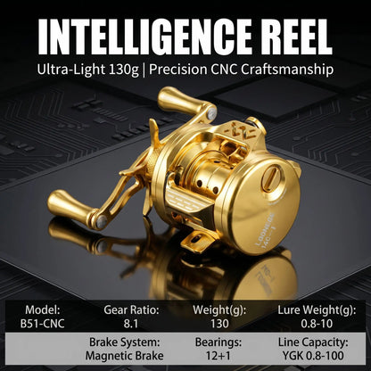 Takizawa Longze B51mc BFS Baitcasting Reel Ultralight Magnetic Drum Reel Full Metal Cnc Micro Object Baitcaster Fishing Reel Gea