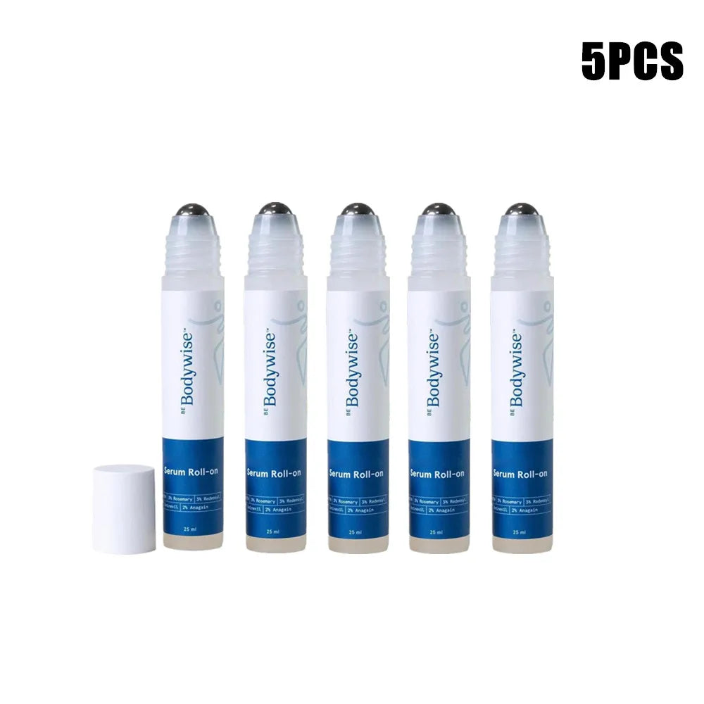 1-5pcs Bodywise Roll-On Ball Hair Growth Serum - Natural Rosemary Plant Essence Strengthen Hair Roots Gently Nourishes Scalp