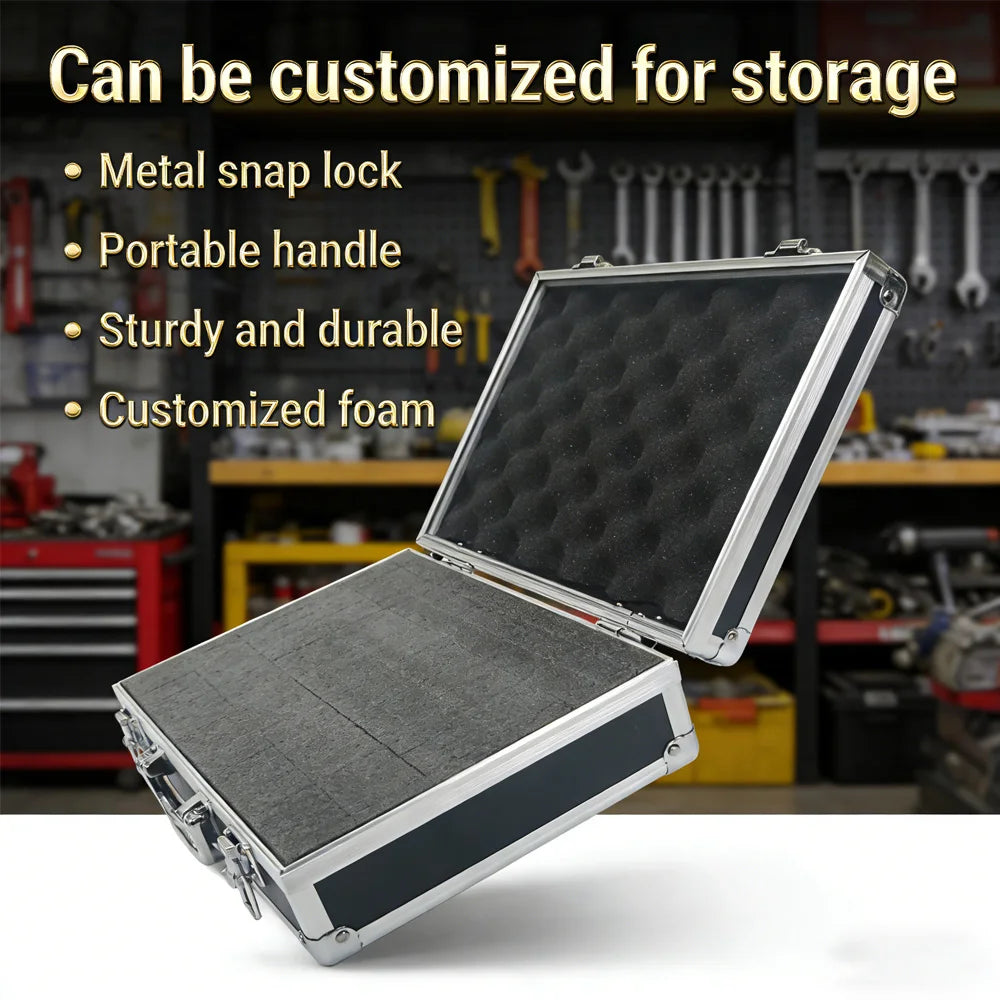 Heavy Duty Aluminum Tool Box with Safety Locks Impact-Resistant Exterior and Protective Sponge Interior for secure Tools Storage