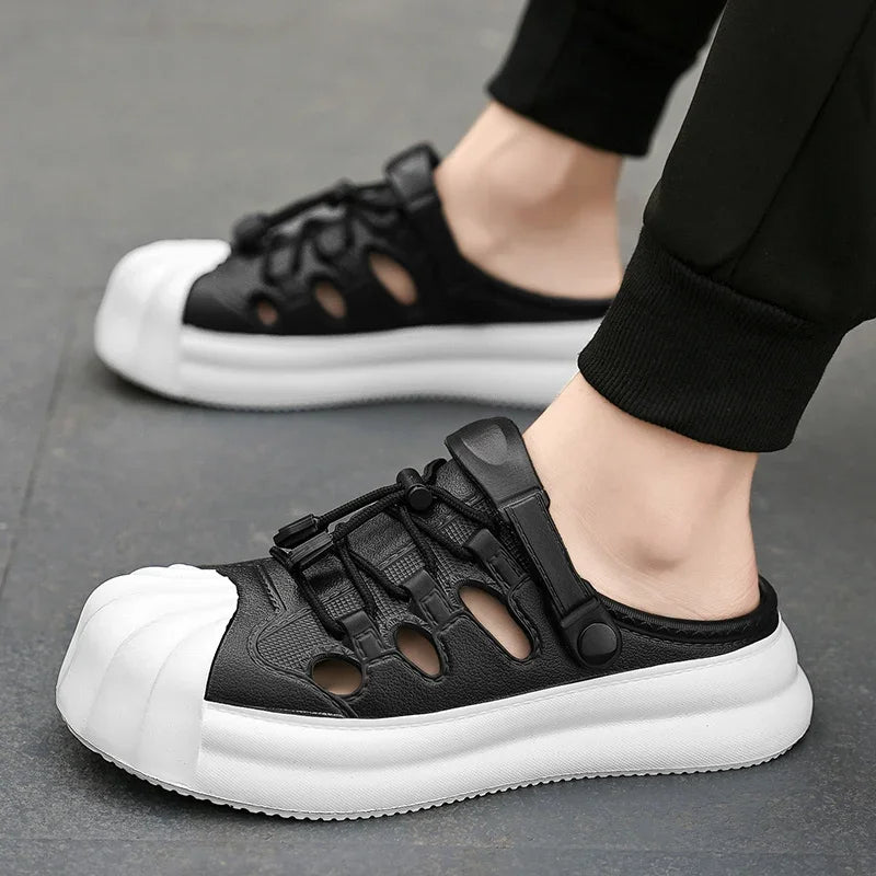 Fashion Men Sandals Summer Half Slippers Outdoor Women Beach Shoes Couple Walking Sneakers Comfortable Breathable Casual Shoes