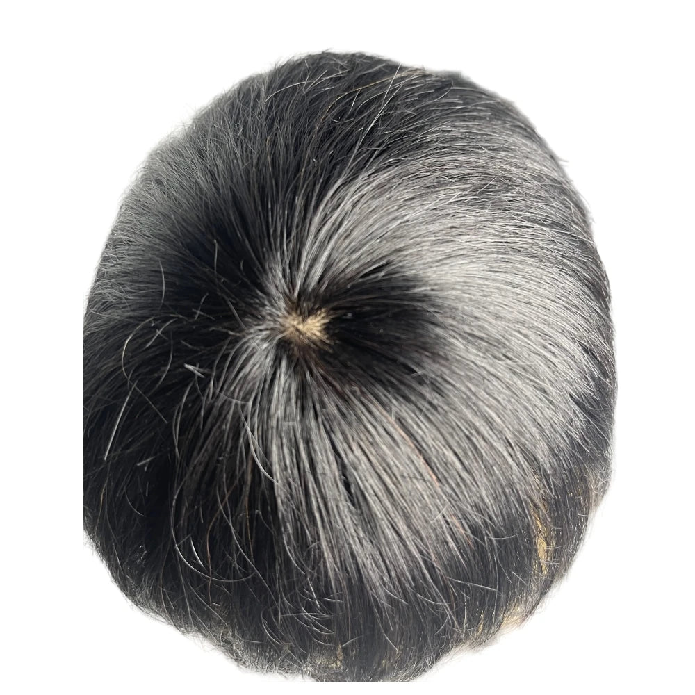 100% Human Hair Toupee Wigs for Men Hair Male Wig Capillary Prothesis Replacement System Men's Wig Real Hair for Cover Grey Hair