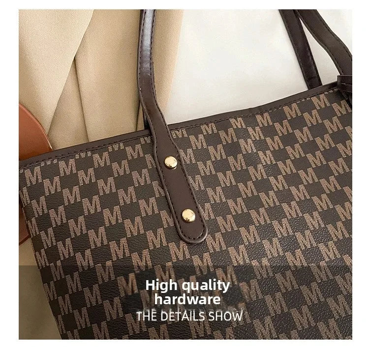 Vintage Ladies Tote Bag Large Capacity Fashion Elegant Handbag Classic Underarm Bag Women's Shopping Bag