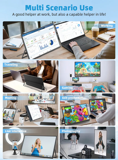 UPERFECT QLED 18.4 Portable Monitors Gaming Displays 4K 60Hz USB C HDMI For PS5/4 Switch Laptop PC Mac Xbox Second Extend Screen