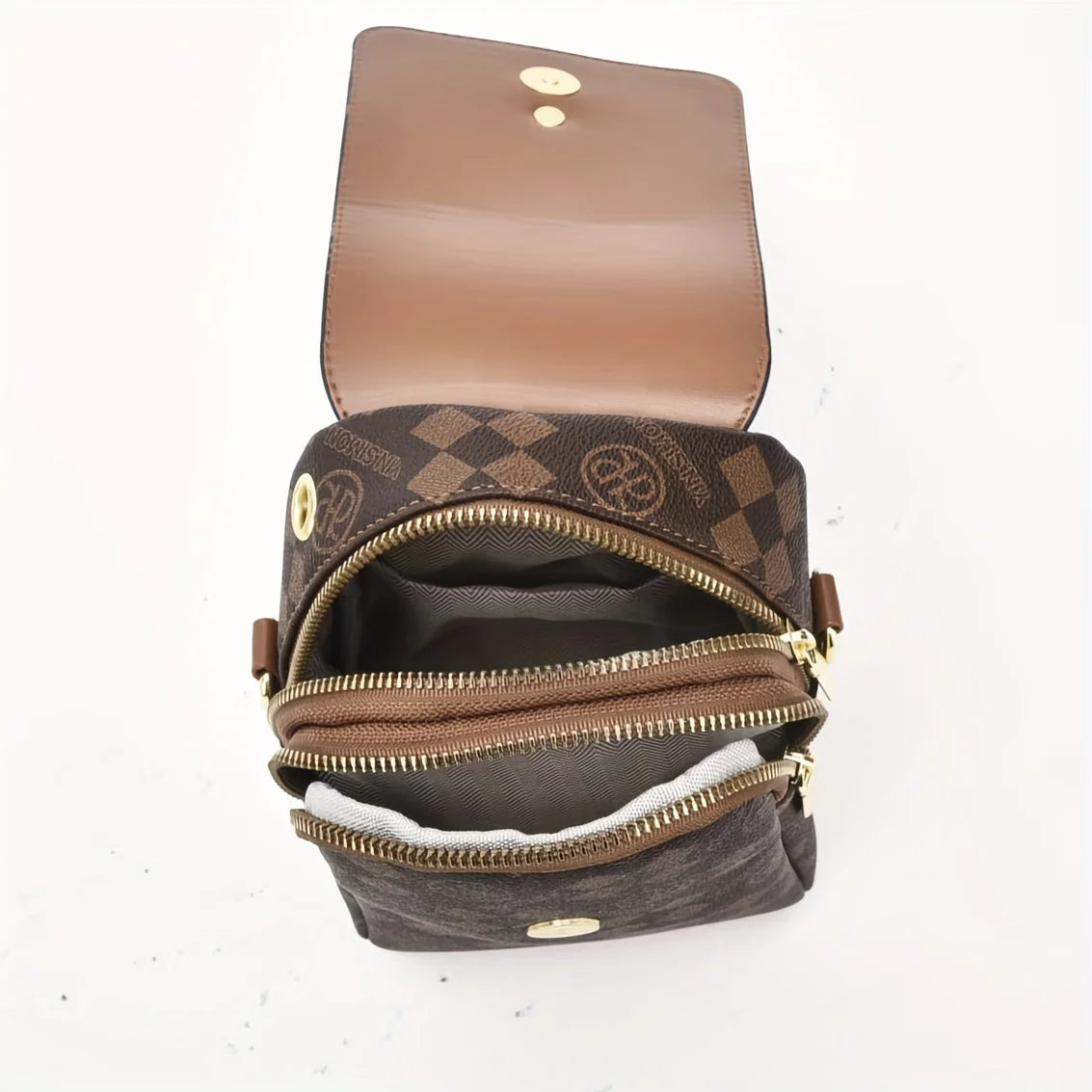 Retro Multi Layer Phone Small Bag, Fashion Lightweight Single Shoulder Crossbody Bag for Women Purse, Travel, Everyday Use