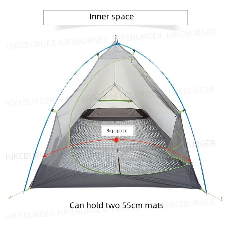 ASTA GEAR Yunque 10D Ultralight 1P Tent Outdoor Camping Fish Spine Waterproof Windproof Silicon Coating Trekking Tent