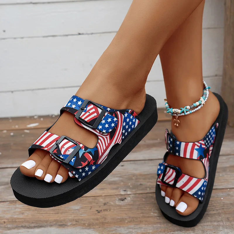 Women Slippers Lightweight Slippers New Mixed Colors Buckle Women Sandals Casual Beach Slippers House Shoes Designer Flat Shoes