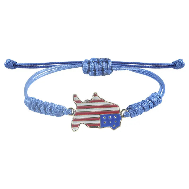 New stylish alloy USA Independence Day Bracelet USA Flag Election Holiday Party Honoring patriotism Bracelet accessories for men