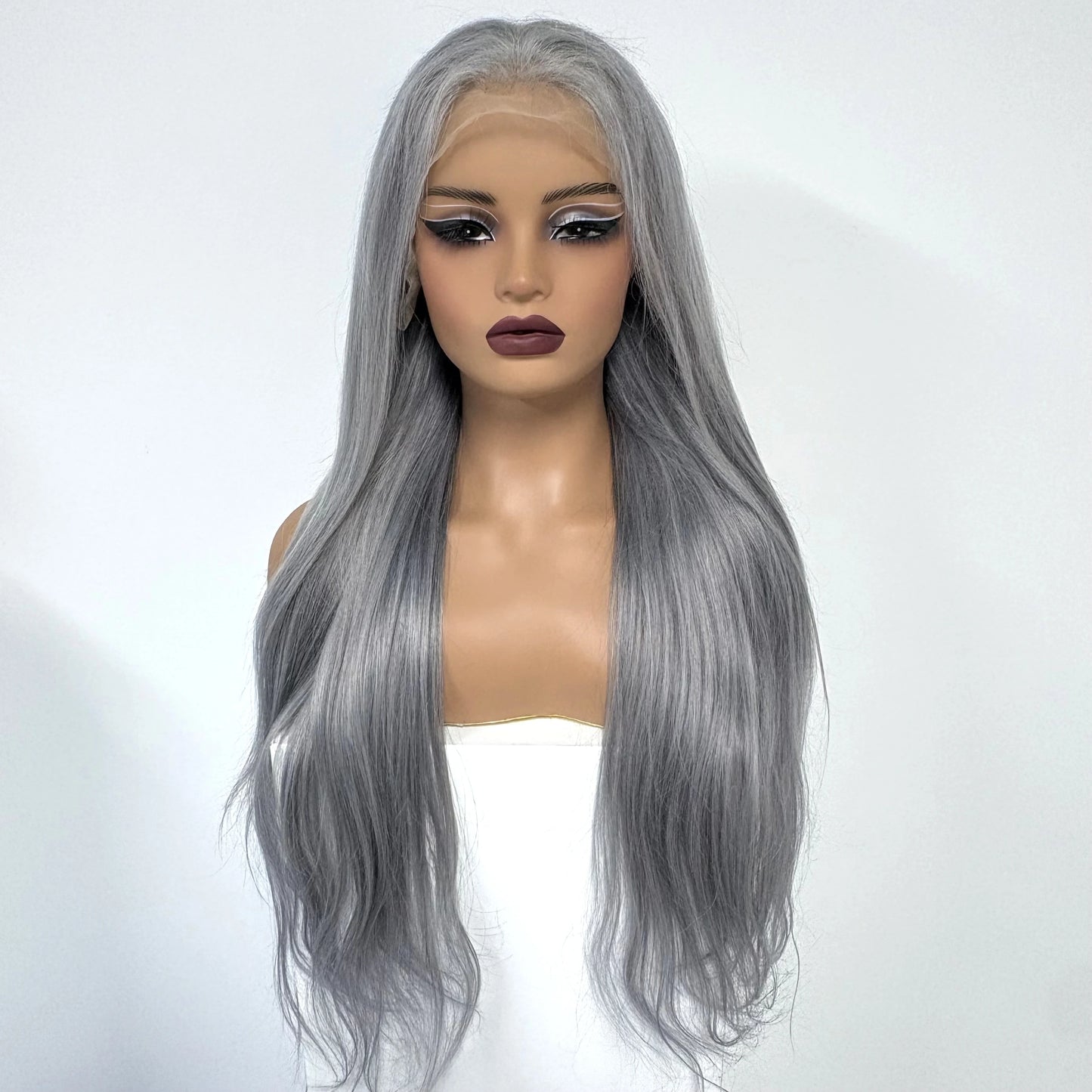 13x4 Lace Frontal Pink Straight Human Hair Wig 26 28inch 250 Density Pre Plucked Red Hair Wig Grey Lace Front Wigs for Women