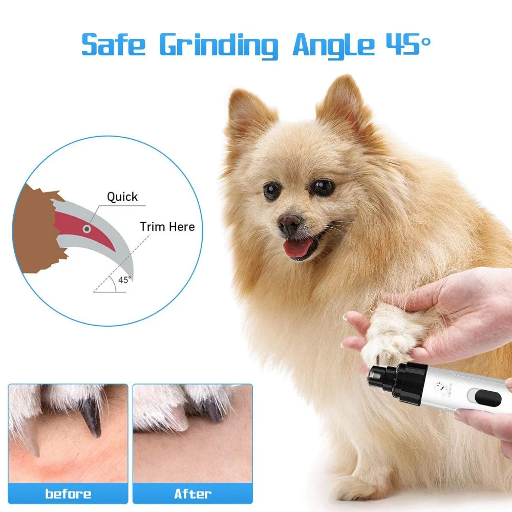 Rechargeable Dog Nail Grinders USB Charging Pet Nail Clippers Electric Dog Cat Paws Nail Grinder Grooming Trimmer Tools