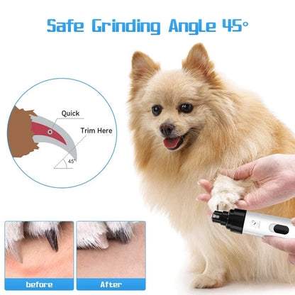 Rechargeable Dog Nail Grinders USB Charging Pet Nail Clippers Electric Dog Cat Paws Nail Grinder Grooming Trimmer Tools
