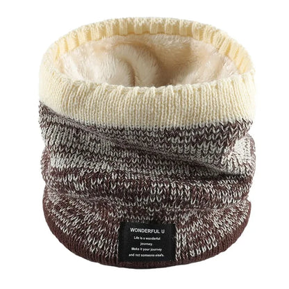 Winter Scarf for Men Fleece Ring Bandana Knitted Warm Solid Scarf Women Neck Warmer Thick Cashmere Hot Handkerchief Ski Mask