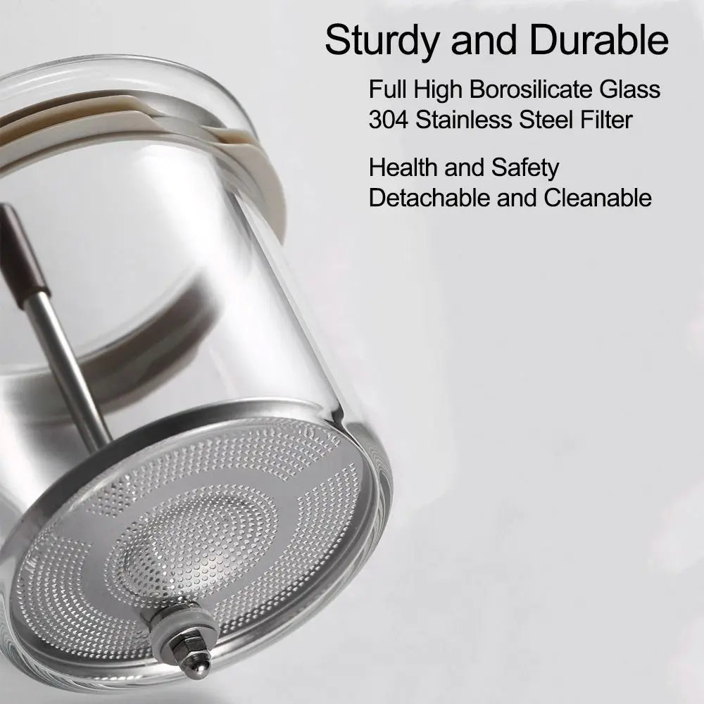 Creative Tea separation Glass Teapot 650ML Heat Resistant Lazy Kungfu Drip Teapot Transparent Press Control